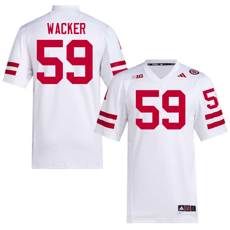 Men #59 Derek Wacker Nebraska Cornhuskers College Football Jerseys Stitched Sale-White